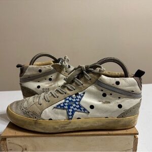 Used beat Golden Goose Mid star leather trainers Sz 38 / US 8
